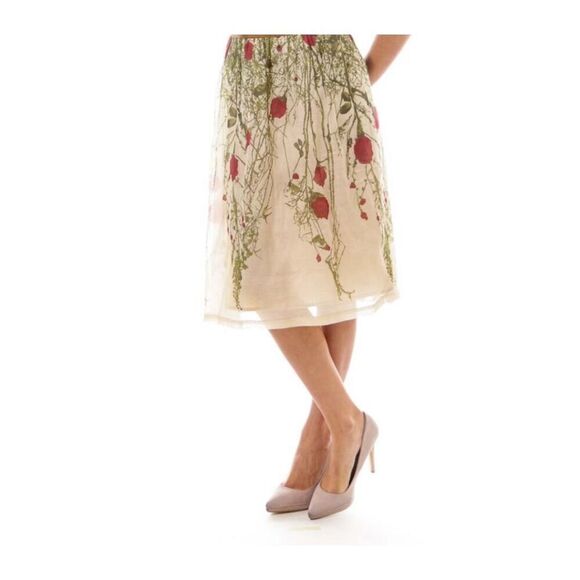 Anthropologie Viola Skirt Silk Floral Size 10 - Picture 1 of 8